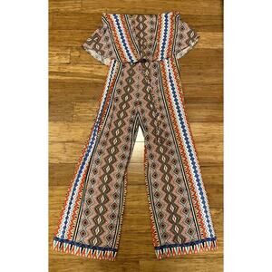 City‎ Triangles Women Strapless Boho Jumpsuit Size: M Multicolor Summer Perfect